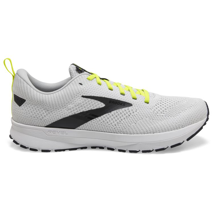 Brooks REVEL 5 Performance Road Running Shoes Mens Sale - White/Oyster/India Ink (XHN873264)